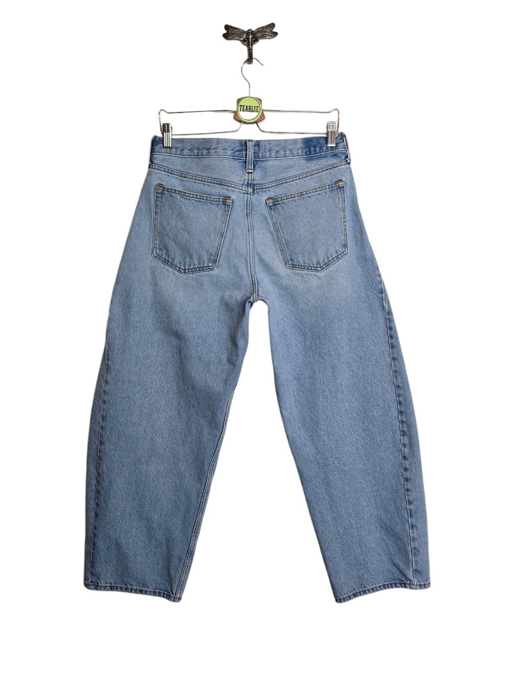 Abercrombie & Fitch The Barrel Jean Mid Rise Light Wash Barrel Leg Jeans 28/6R - Picture 2 of 12